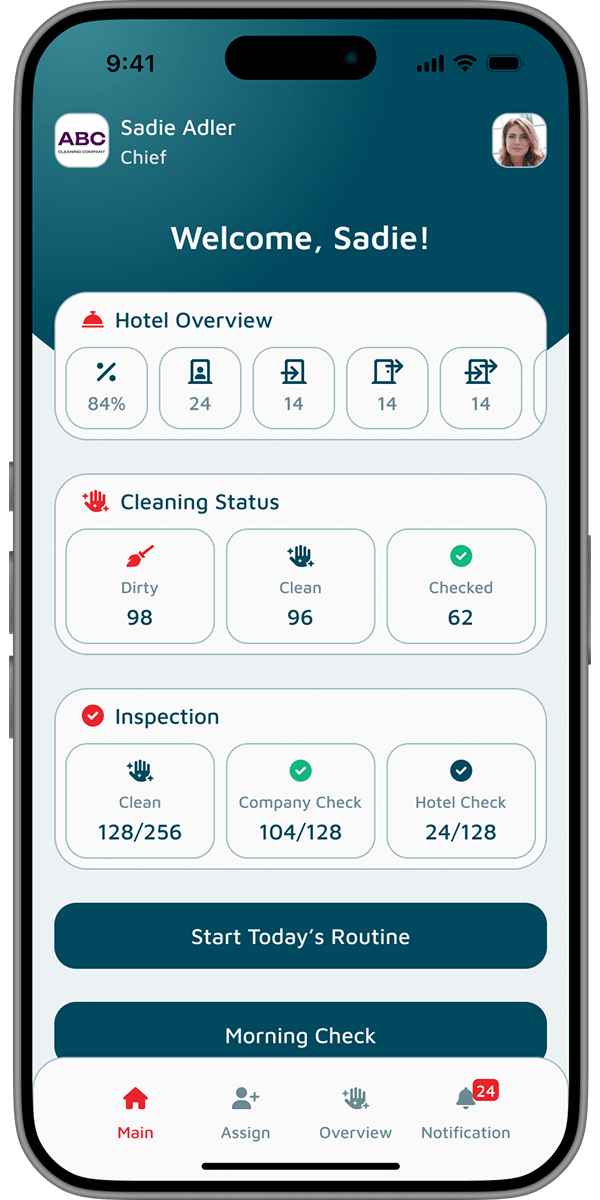 Hotel Cleaning App Screenshot