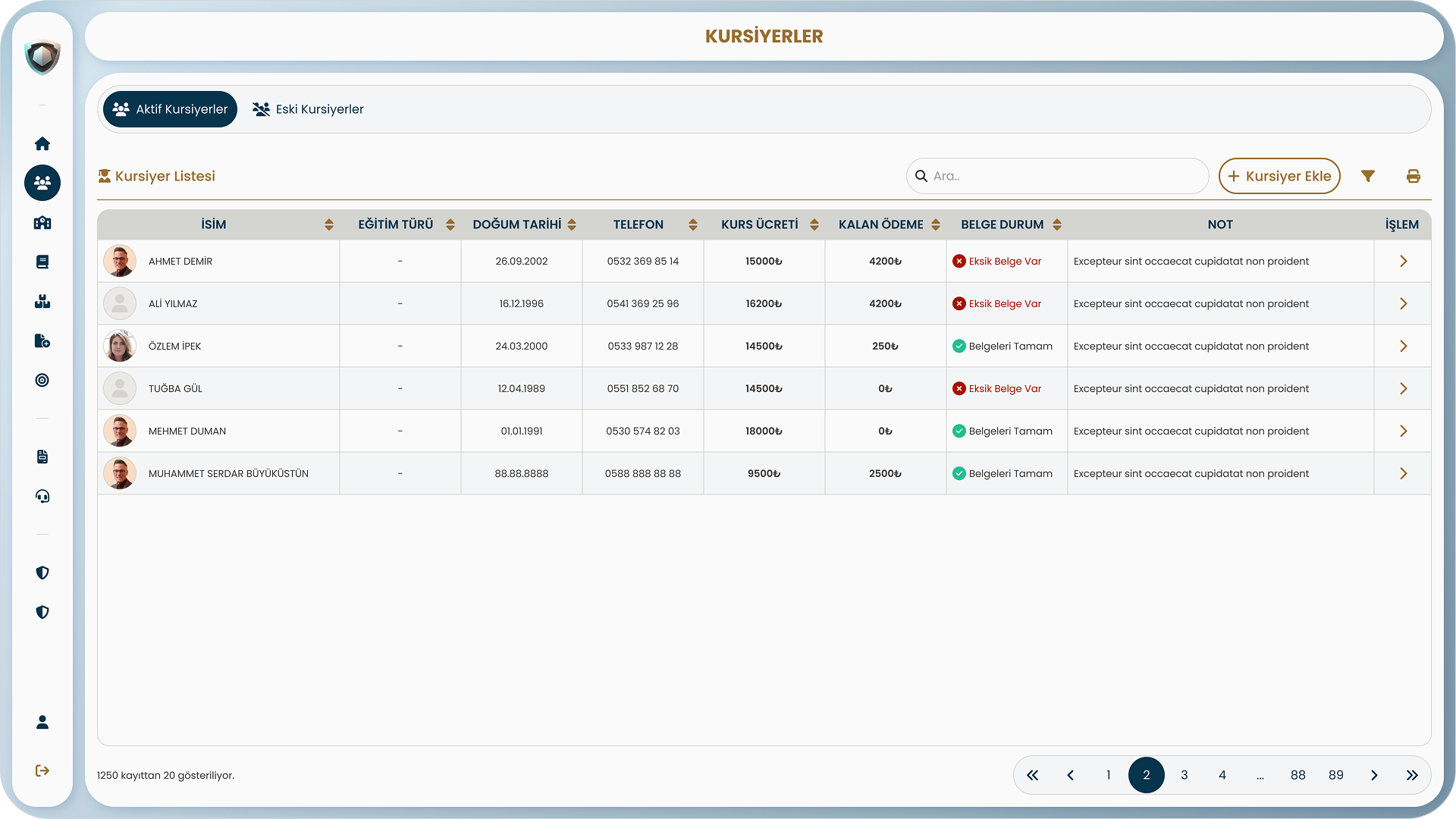 Education Center Web App